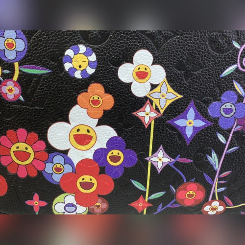 頂級原單[NEVERFULL 中號手袋]M45686 13675黑色/太陽花(村上隆)